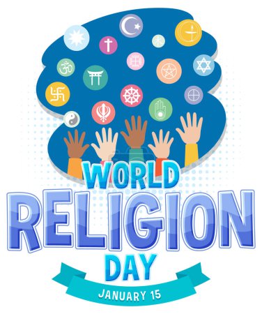 Illustration for World Religion Day Banner Design illustration - Royalty Free Image
