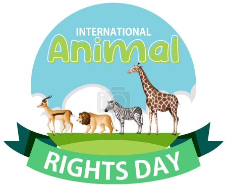 Illustration for International Animal Rights Day Banner illustration - Royalty Free Image