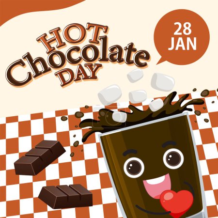 Ilustración de Ilustración de diseño de banner de día de chocolate caliente - Imagen libre de derechos