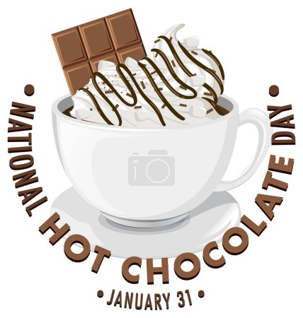 Illustration for National Hot Chocolate Day Banner Design illustration - Royalty Free Image