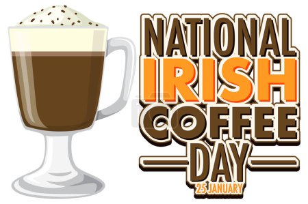 Illustration for National Irish Coffee Day Banner Design illustration - Royalty Free Image