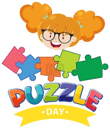 Illustration for National puzzle day banner illustration - Royalty Free Image