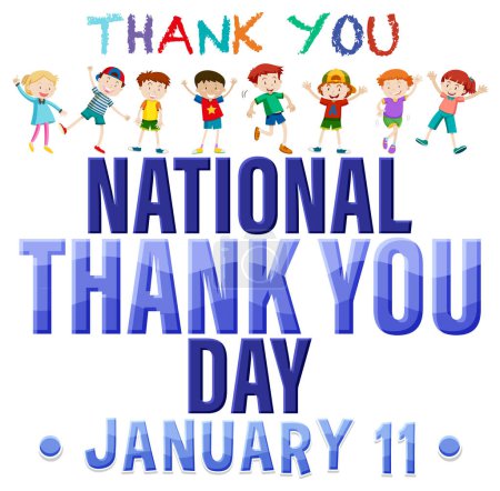 Téléchargez les illustrations : Happy National Thank You Day Illustration de bannière - en licence libre de droit