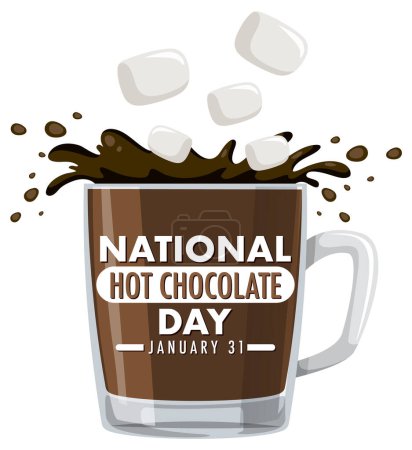 Téléchargez les illustrations : Illustration de conception de bannière de la Journée nationale du chocolat chaud - en licence libre de droit