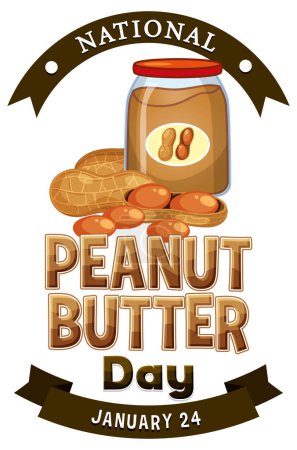 Illustration for National Peanut Butter Day Banner Design illustration - Royalty Free Image