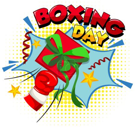 Illustration for Boxing day banner design illustration - Royalty Free Image