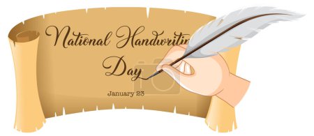 Illustration for National Handwriting Day Banner Design illustration - Royalty Free Image