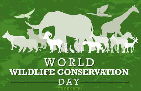 Ilustración de Día Mundial de la Conservación de la Vida Silvestre Plantilla ilustración - Imagen libre de derechos