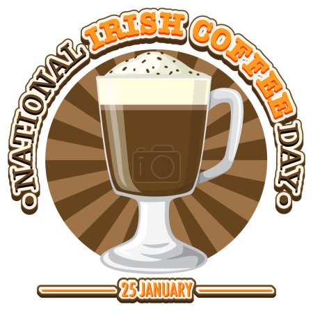 Illustration for National Irish coffee day banner design illustration - Royalty Free Image
