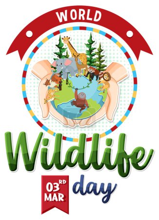 Ilustración de World wildlife day logo illustration - Imagen libre de derechos