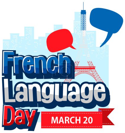 Ilustración de March French Language day illustration - Imagen libre de derechos