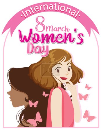 Téléchargez les illustrations : International women day logo illustration - en licence libre de droit