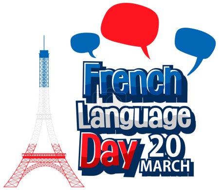 Ilustración de March French Language day illustration - Imagen libre de derechos