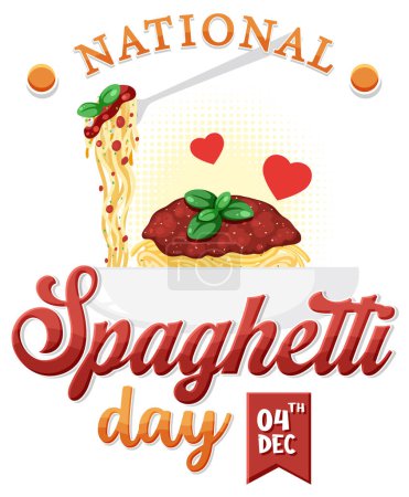 Illustration for National Spaghetti Day Banner Design illustration - Royalty Free Image