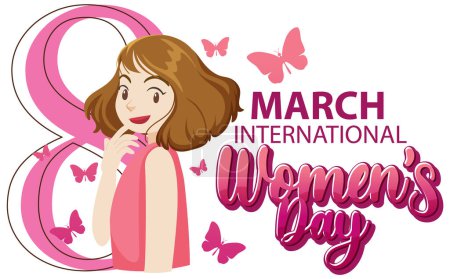 Illustration for International women day logo illustration - Royalty Free Image