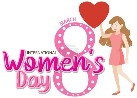 Illustration for International women day logo illustration - Royalty Free Image