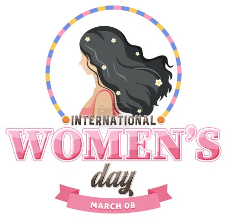 Téléchargez les illustrations : International women day logo illustration - en licence libre de droit