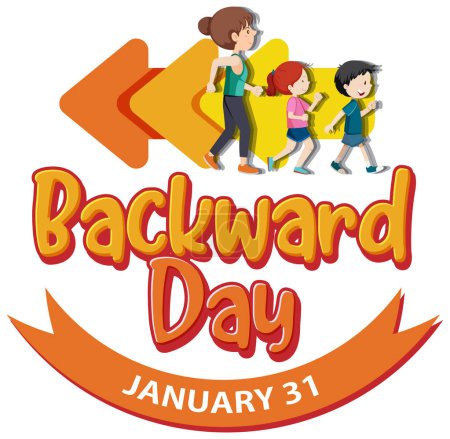 Illustration for National backward day banner design illustration - Royalty Free Image