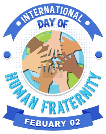 Illustration for International day of human fraternity illustration - Royalty Free Image