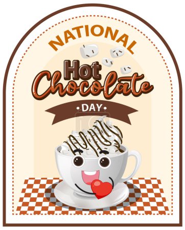 Téléchargez les illustrations : Illustration de conception de bannière de jour de chocolat chaud - en licence libre de droit