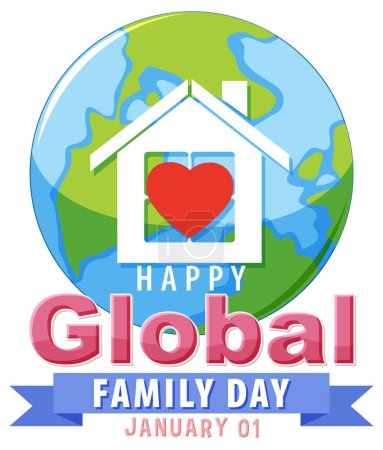 Illustration for Global Family Day Baner Design illustration - Royalty Free Image