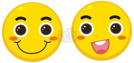 Téléchargez les illustrations : Yellow smiley emoji isolated illustration - en licence libre de droit
