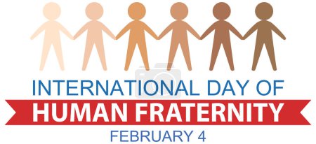 Illustration for International day of human fraternity illustration - Royalty Free Image
