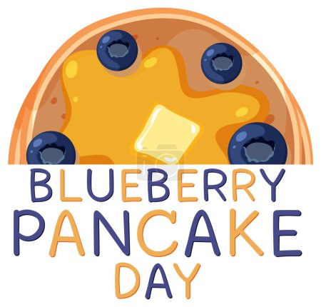 Illustration for National Blueberry Pancake Day Banner illustration - Royalty Free Image