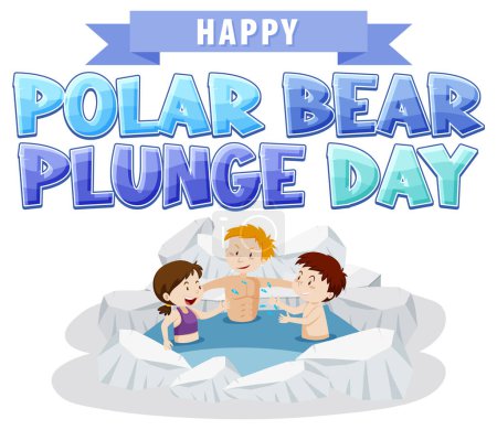 Ilustración de Ilustración de diseño de banner de día de inmersión de oso polar - Imagen libre de derechos