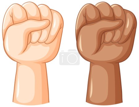 Téléchargez les illustrations : Set of two human hand closed fist illustration - en licence libre de droit