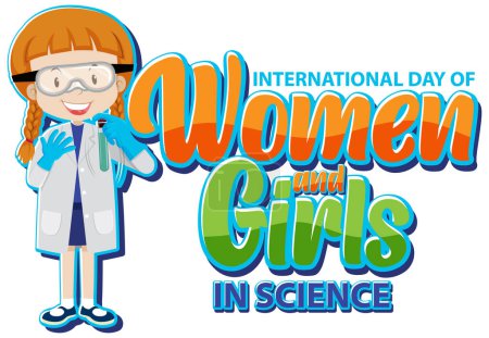 Illustration for International Day of Women and Girls in Science illustration - Royalty Free Image