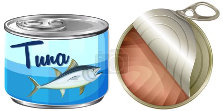 Illustration for Tuna fish canned food illustration - Royalty Free Image