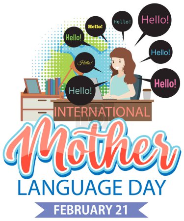Illustration for International mother language day banner illustration - Royalty Free Image