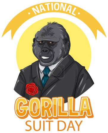 Téléchargez les illustrations : National Gorilla Suit Day Banner Design illustration - en licence libre de droit