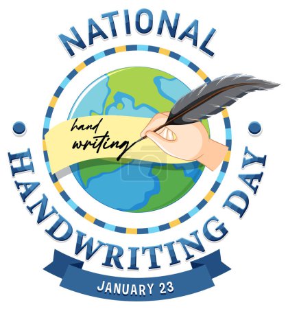 Illustration for National Handwriting Day Banner Design illustration - Royalty Free Image