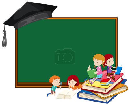 Illustration for Empty chalk board template illustration - Royalty Free Image