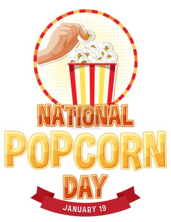 Illustration for National popcorn day banner design illustration - Royalty Free Image