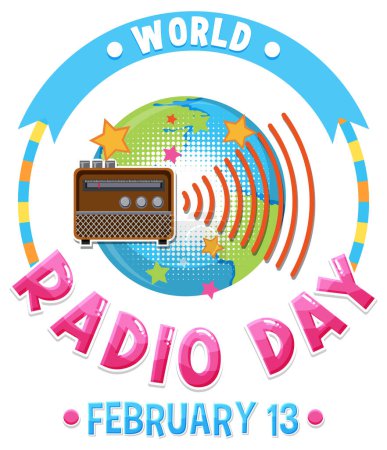 Ilustración de World Radio Day Banner illustration - Imagen libre de derechos