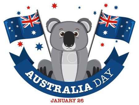 Téléchargez les photos : Happy Australia Day Banner Illustration de design - en image libre de droit