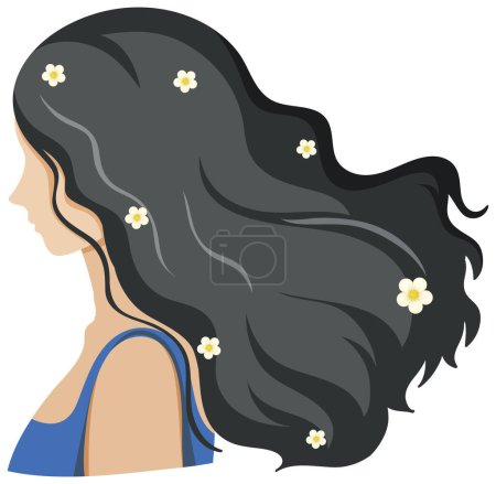 Illustration for Woman with beautiful long hair illustration - Royalty Free Image