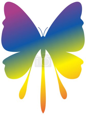 Illustration for Rainbow butterfly flat style illustration - Royalty Free Image