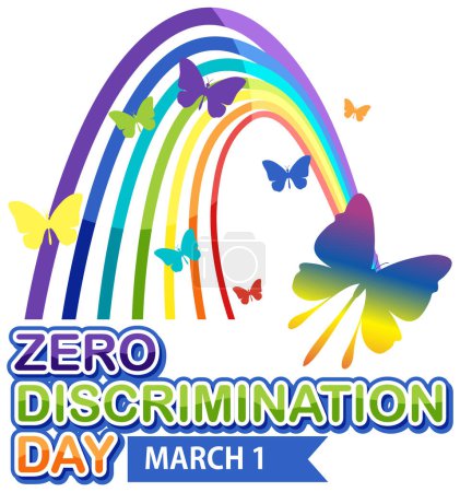 Téléchargez les illustrations : Zero discrimination day banner design illustration - en licence libre de droit