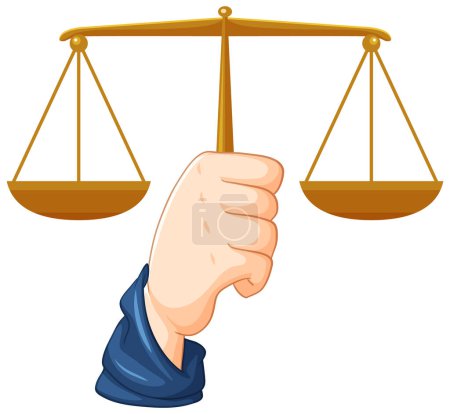 Téléchargez les illustrations : Legal justice balance scale icon illustration - en licence libre de droit