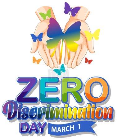 Ilustración de Zero discrimination day banner design illustration - Imagen libre de derechos