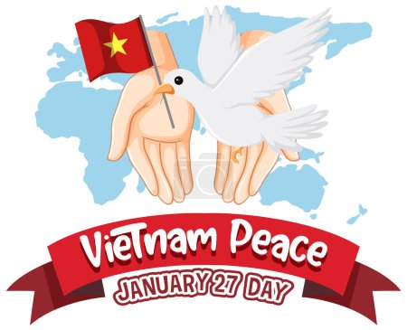 Illustration for Vietnam Peace Day Banner illustration - Royalty Free Image