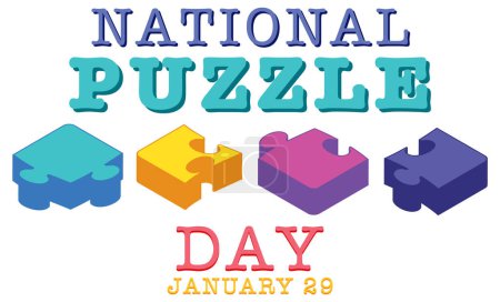 Illustration for National Puzzle Day Banner illustration - Royalty Free Image