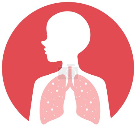 Illustration for Silhouette human showing lungs illustration - Royalty Free Image