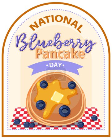 Illustration for National Blueberry Pancake Day Banner Day illustration - Royalty Free Image