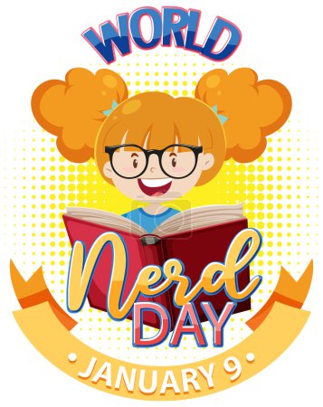 Illustration for World Nerd Day Banner Design illustration - Royalty Free Image