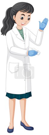Téléchargez les illustrations : A female doctor standing with explain pose illustration - en licence libre de droit